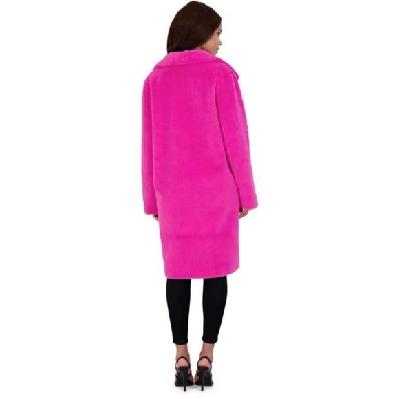 🟢SALE! AVEC LES FILLES,  HOT PINK FAUX FUR COAT - Picture 4 of 13